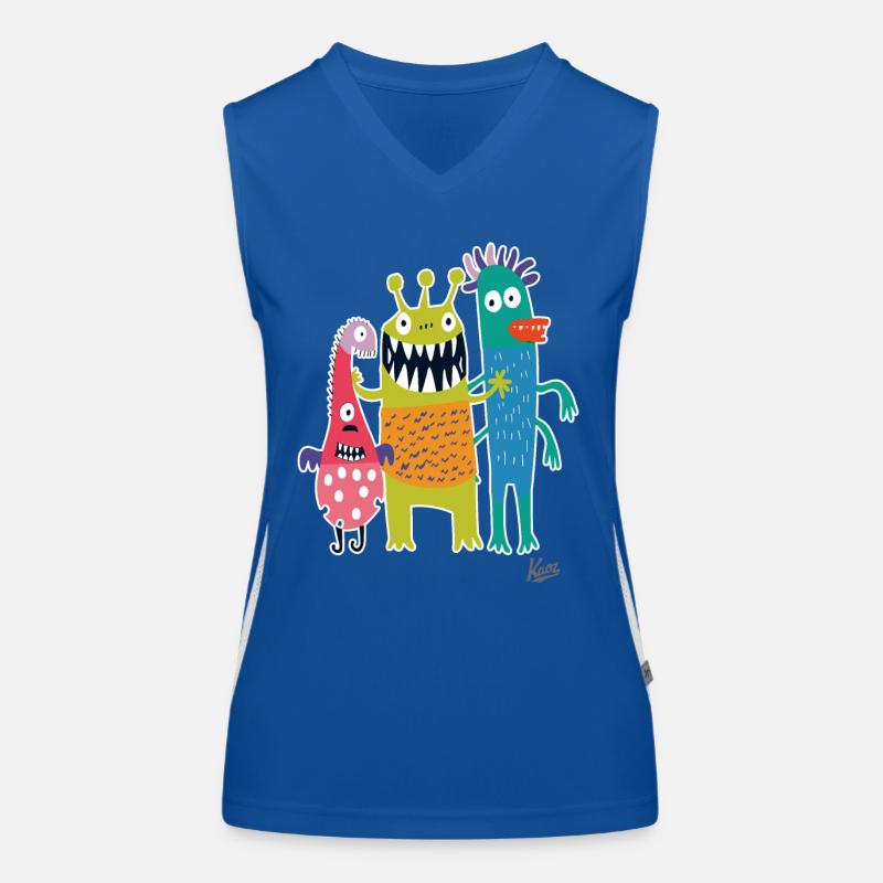 Trois drôles de petits monstres coquins Débardeur respirant contrasté Femme