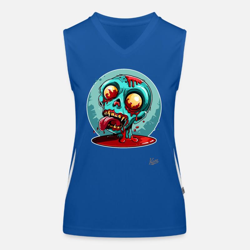 Faules Zombie Ketchup Gesicht Funktionelles Kontrast-Tank Top für Frauen