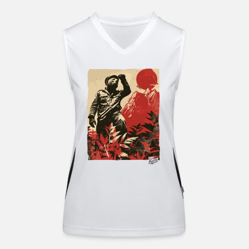 Propaganda Style: Mountain Bear Nature Ranger Women's Functional Contrast Tank Top