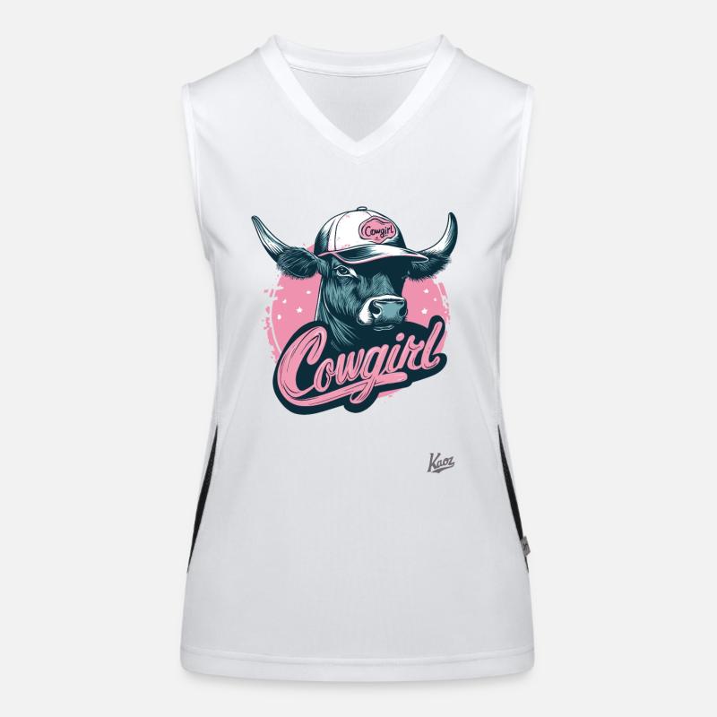 La vache à la casquette de baseball Débardeur respirant contrasté Femme