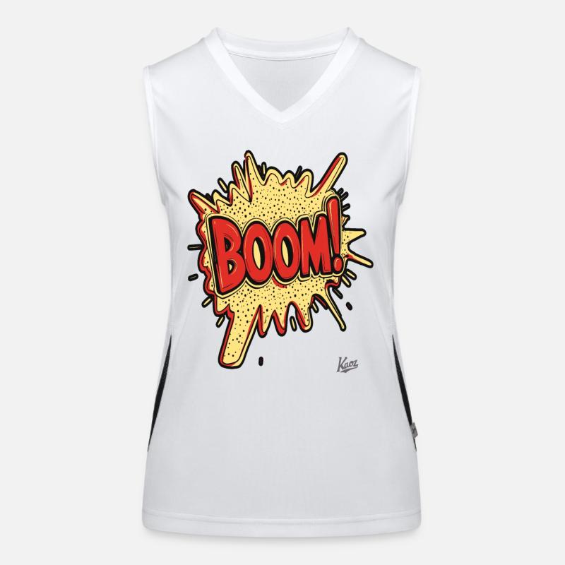 Boom – Cartoon Comic Explosion Funktionelles Kontrast-Tank Top für Frauen