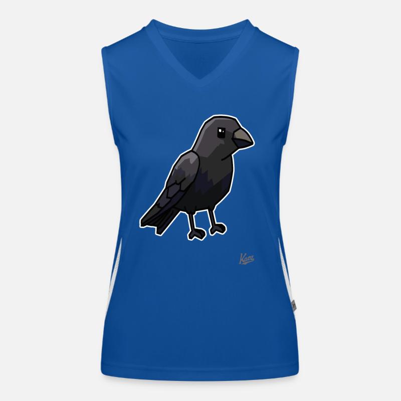 Cute Black Cartoon Crow Women's Functional Contrast Tank Top