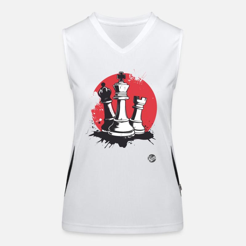 König, Turm und Läufer Schach Funktionelles Kontrast-Tank Top für Frauen