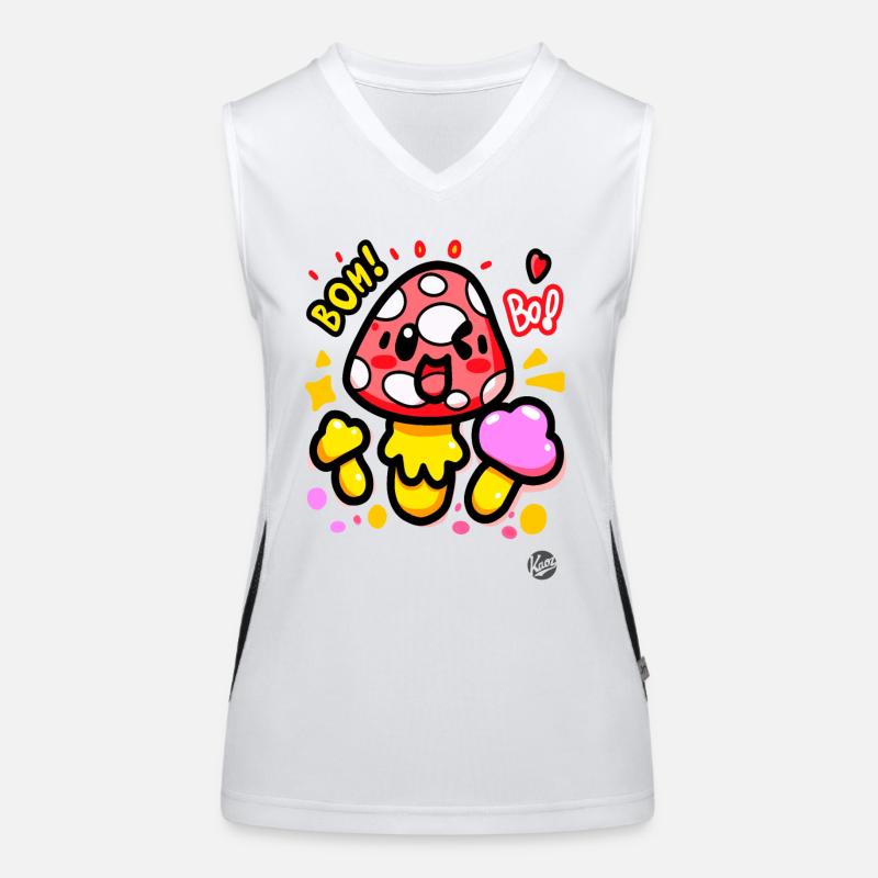 Lustige bunte Kawaii-Pilze Funktionelles Kontrast-Tank Top für Frauen
