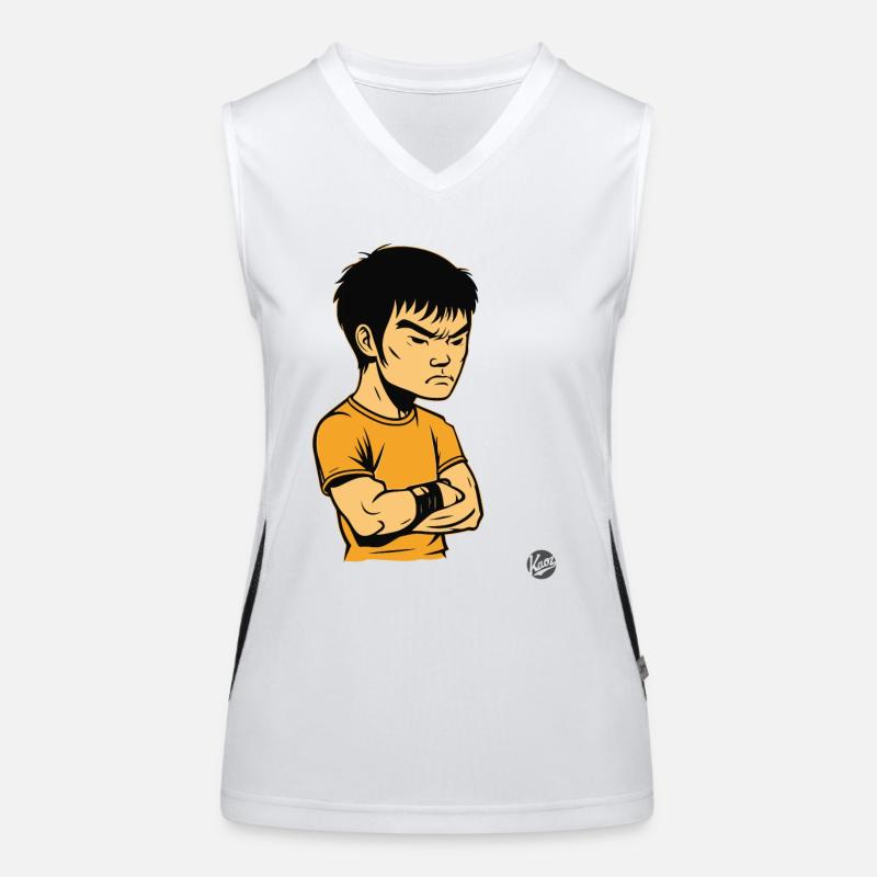 Bruce "the Offended" Kung FU Master Lee Women's Functional Contrast Tank Top