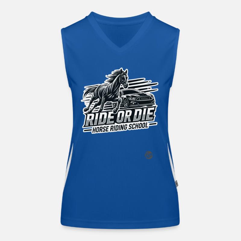 Reite oder stirb Reitschule für Pferde und Reiter Funktionelles Kontrast-Tank Top für Frauen