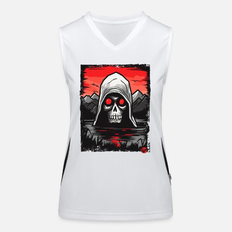 Skull Grim Reaper Women's Functional Contrast Tank Top