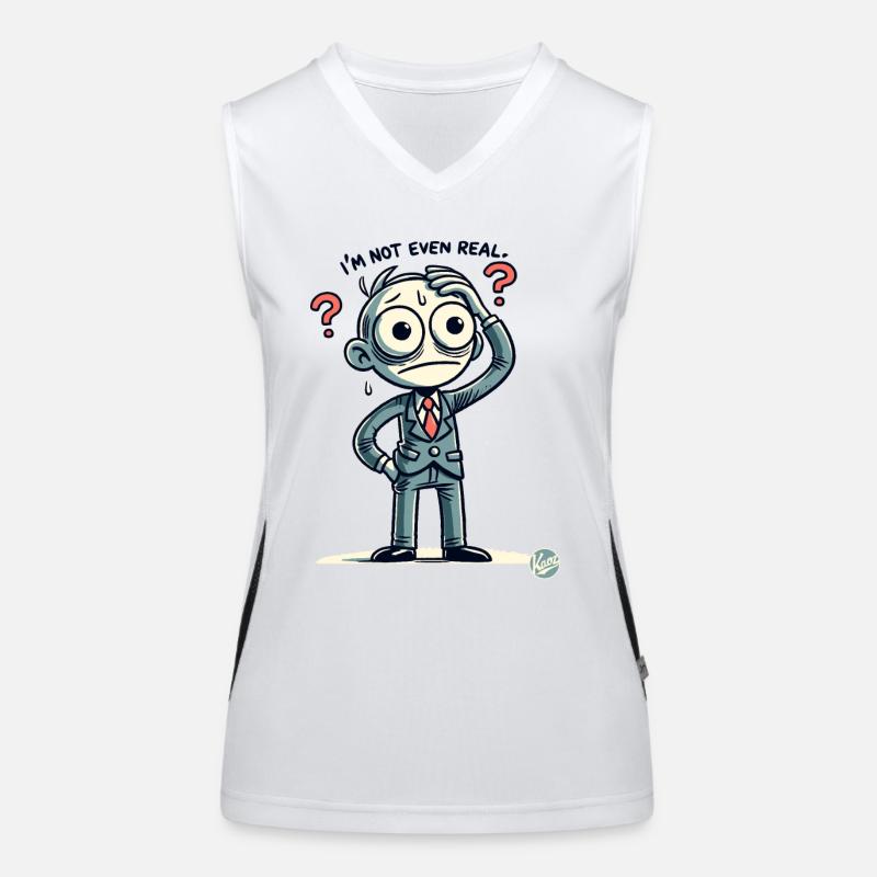 Cartoon-Mann: Ich bin nicht mal echt Funktionelles Kontrast-Tank Top für Frauen