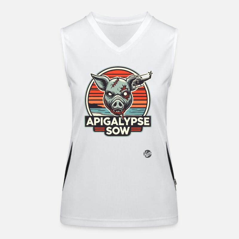 Apokalypse-Schwein Funktionelles Kontrast-Tank Top für Frauen