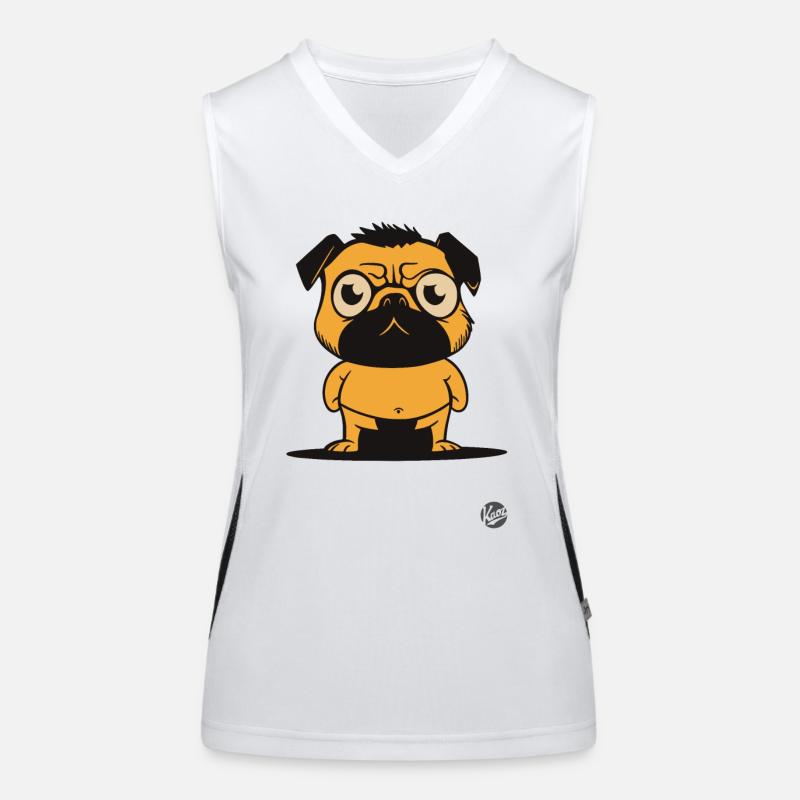 Mops Hund Sumo-Ringer Funktionelles Kontrast-Tank Top für Frauen