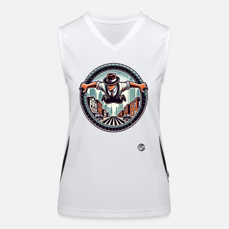 Retro Parkour Funktionelles Kontrast-Tank Top für Frauen
