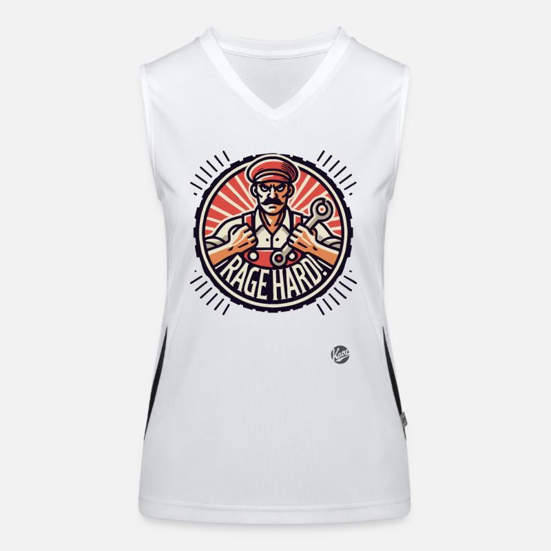 Arbeiterprotest: Arbeiterklasse tobt hart Funktionelles Kontrast-Tank Top für Frauen