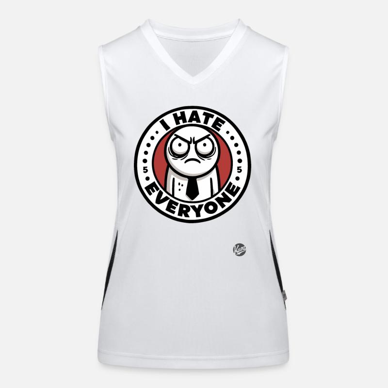 Der schlechte Laune Miesepeter: Ich hasse alle Funktionelles Kontrast-Tank Top für Frauen