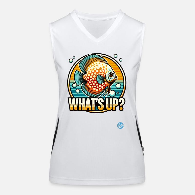 Aquarium Diskusfisch: Was geht ab? Funktionelles Kontrast-Tank Top für Frauen