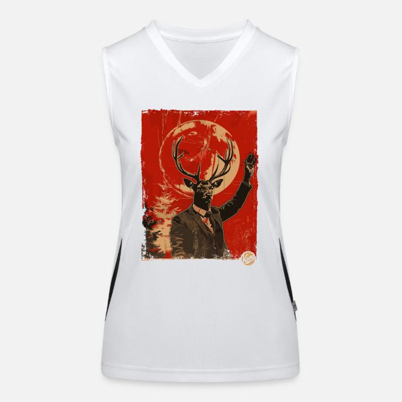 Propaganda Stil Hirsch Funktionelles Kontrast-Tank Top für Frauen