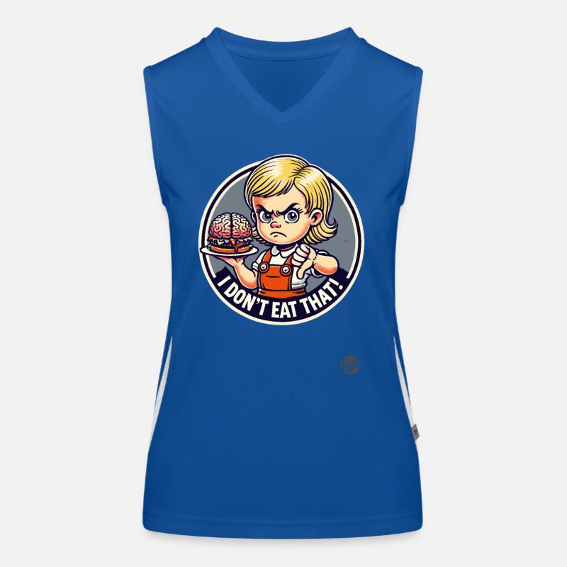 Mädchen mit Gehirn-Burger, Ich esse das nicht Funktionelles Kontrast-Tank Top für Frauen