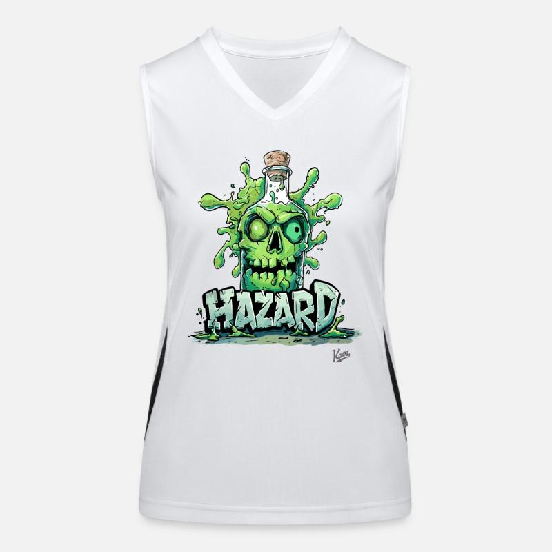 Danger! Bouteille de poison avec crâne Débardeur respirant contrasté Femme