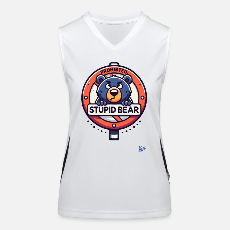 Stupid bear forbidden Women's Functional Contrast Tank Top