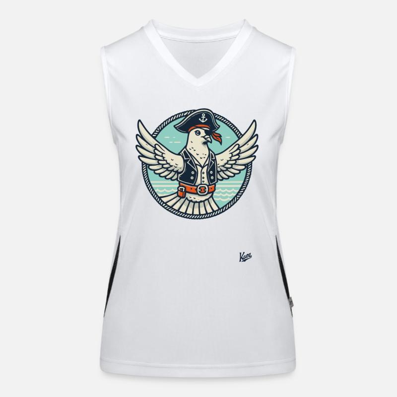 Colombe pirate légendaire avec cache-œil Débardeur respirant contrasté Femme