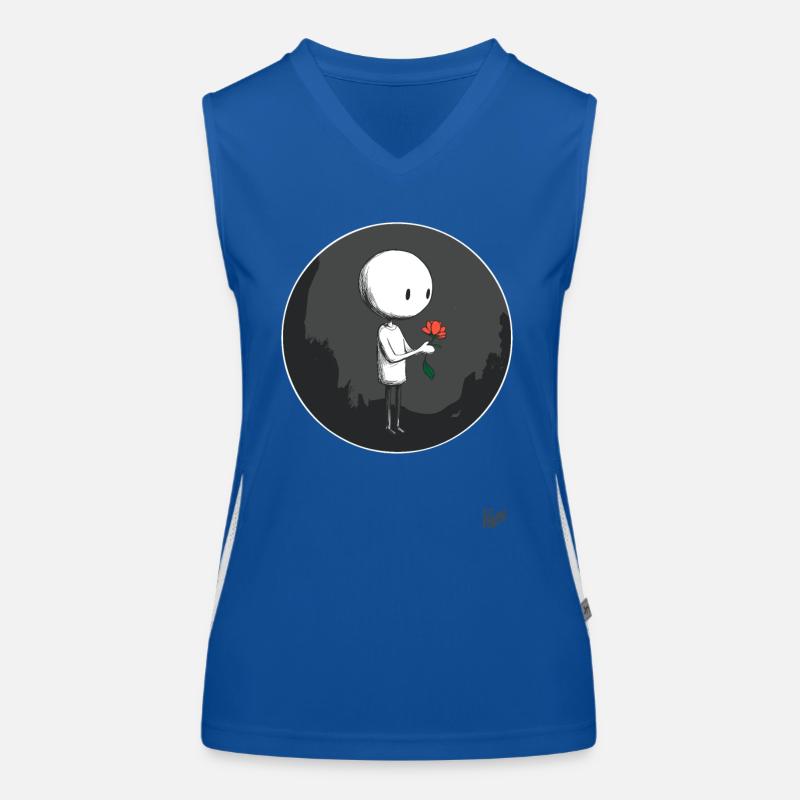 Little man with flower Women's Functional Contrast Tank Top