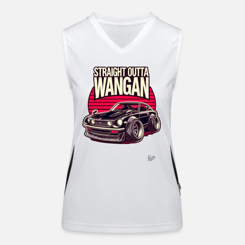 Midnight JDM Devil Z – Straight Outta Wangan Funktionelles Kontrast-Tank Top für Frauen