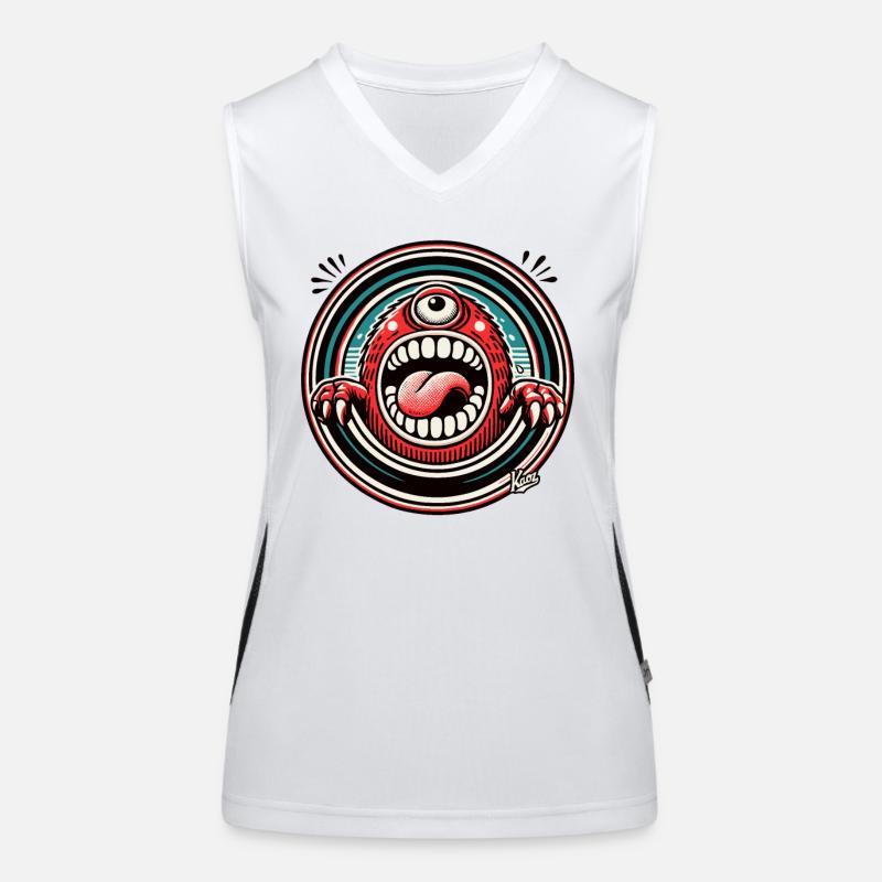 Crazy Funny Monster Cyclops Women's Functional Contrast Tank Top