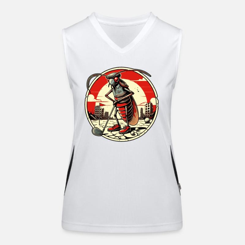 nach der Apokalypse, eine Kakerlake beim golfen Funktionelles Kontrast-Tank Top für Frauen