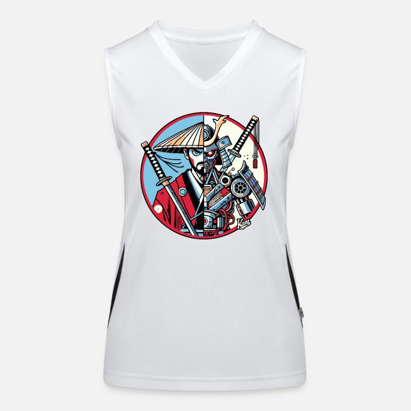 Samurai-Ronin oder Mecha-Shogun Funktionelles Kontrast-Tank Top für Frauen