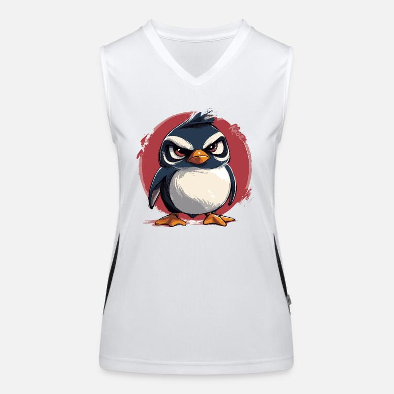 Bad mood penguin Women's Functional Contrast Tank Top