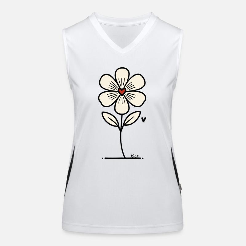 Blume mit Herz Funktionelles Kontrast-Tank Top für Frauen