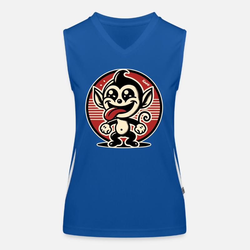 Cheerful little rascal monkey Women's Functional Contrast Tank Top