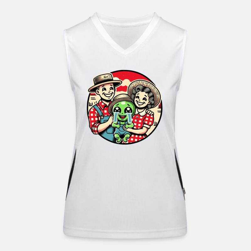 Die Clarks und ihr adoptierter süßer Alien-Junge Funktionelles Kontrast-Tank Top für Frauen