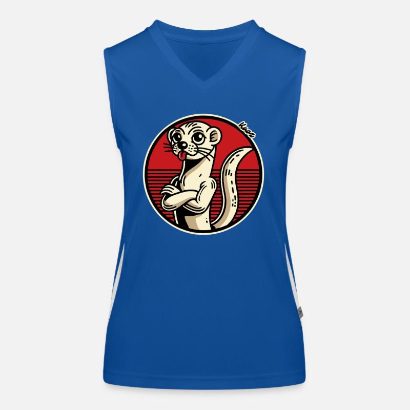 Une belette effrontée tire la langue Débardeur respirant contrasté Femme