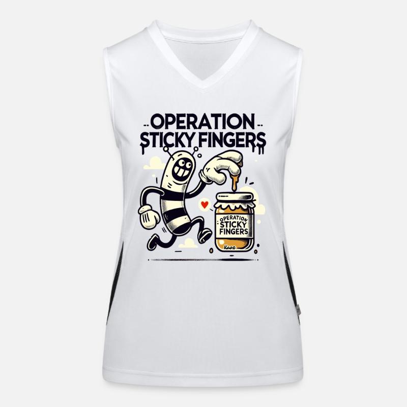 Operation Sticky Fingers, Funny Honey Thief Women's Functional Contrast Tank Top