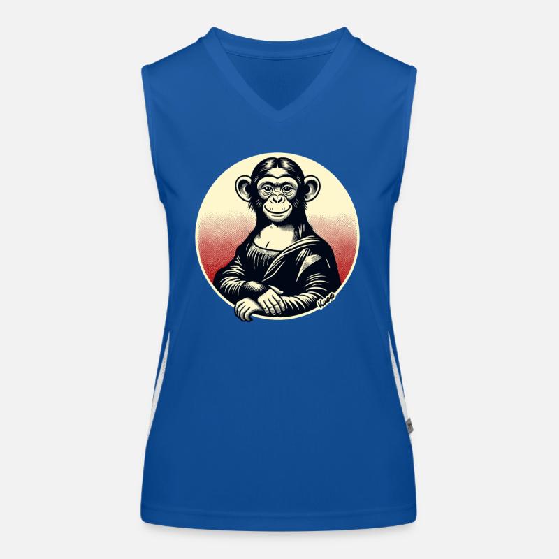 Mona Monkey – Playful Monkey Motif Women's Functional Contrast Tank Top