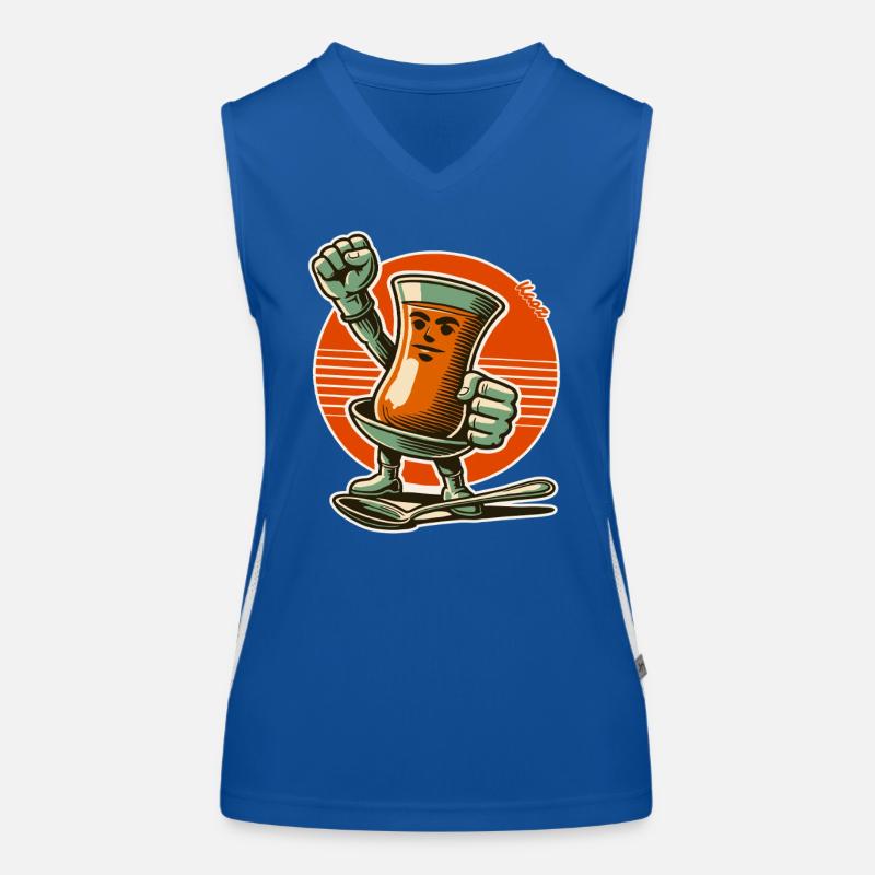 Faust hoch! Kämpferischer Çay Tee mit Löffel Funktionelles Kontrast-Tank Top für Frauen