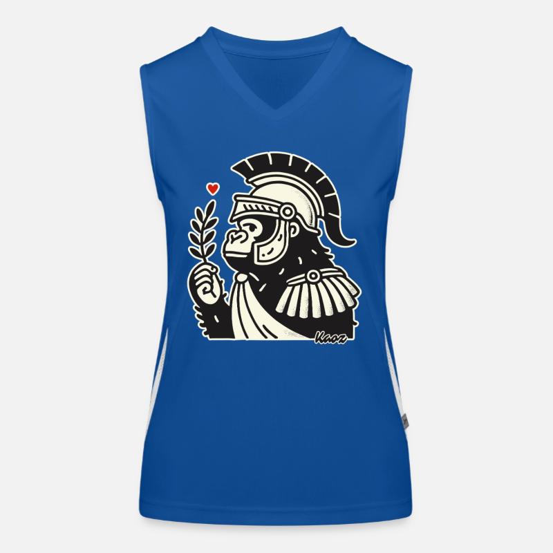 Gorille spartiate avec branche de laurier Débardeur respirant contrasté Femme