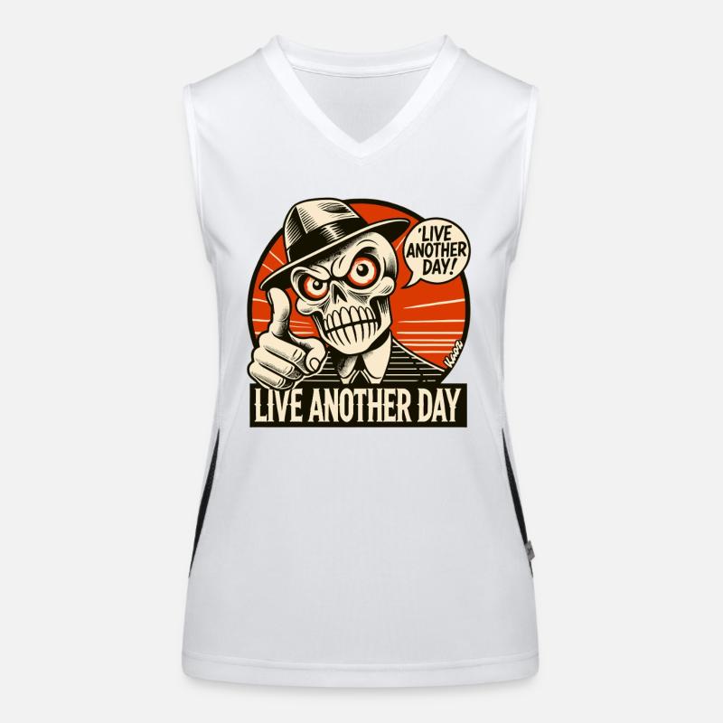 Live another day, saying by Mr. Skull Women's Functional Contrast Tank Top