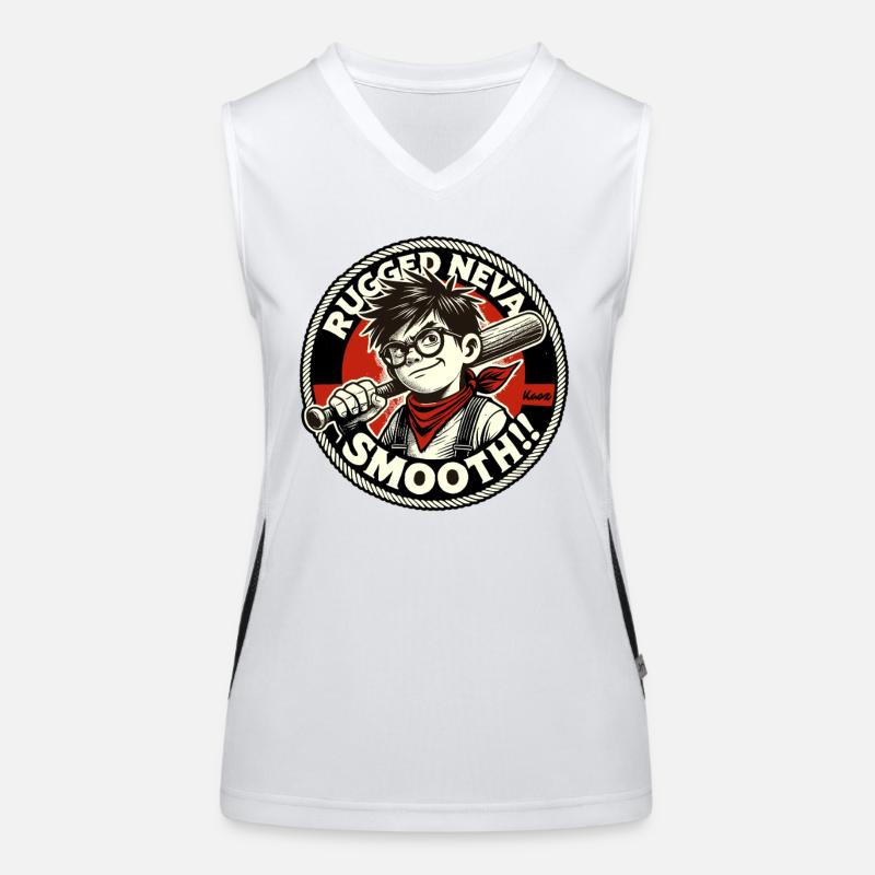 Rau, echt und unaufhaltsam! Starker schlauer Junge Funktionelles Kontrast-Tank Top für Frauen