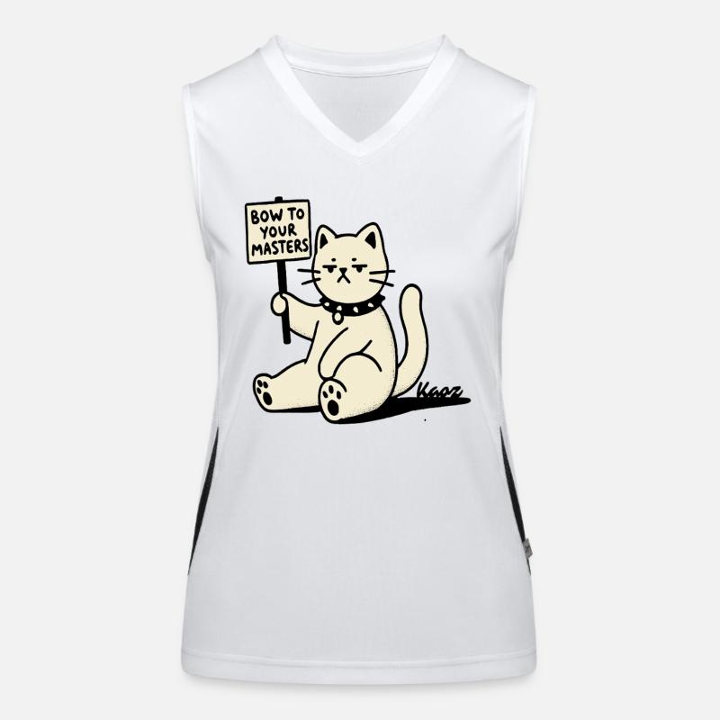 Sarcastic Protest Cat – Bow! Women's Functional Contrast Tank Top