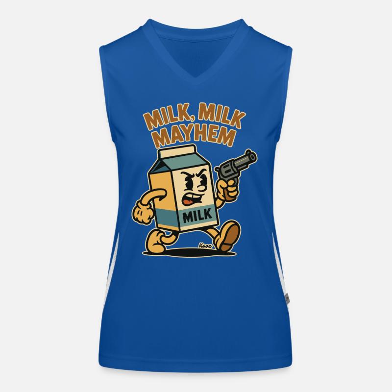 Eine Milch, Milchkarton im Retro Wahnsinn Funktionelles Kontrast-Tank Top für Frauen