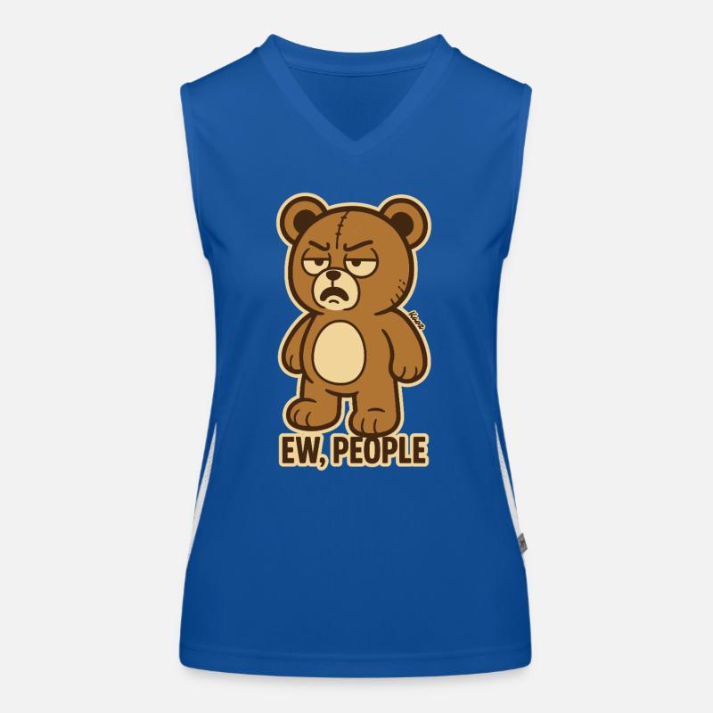 Stuffed bear and society – Ew, humans! Women's Functional Contrast Tank Top