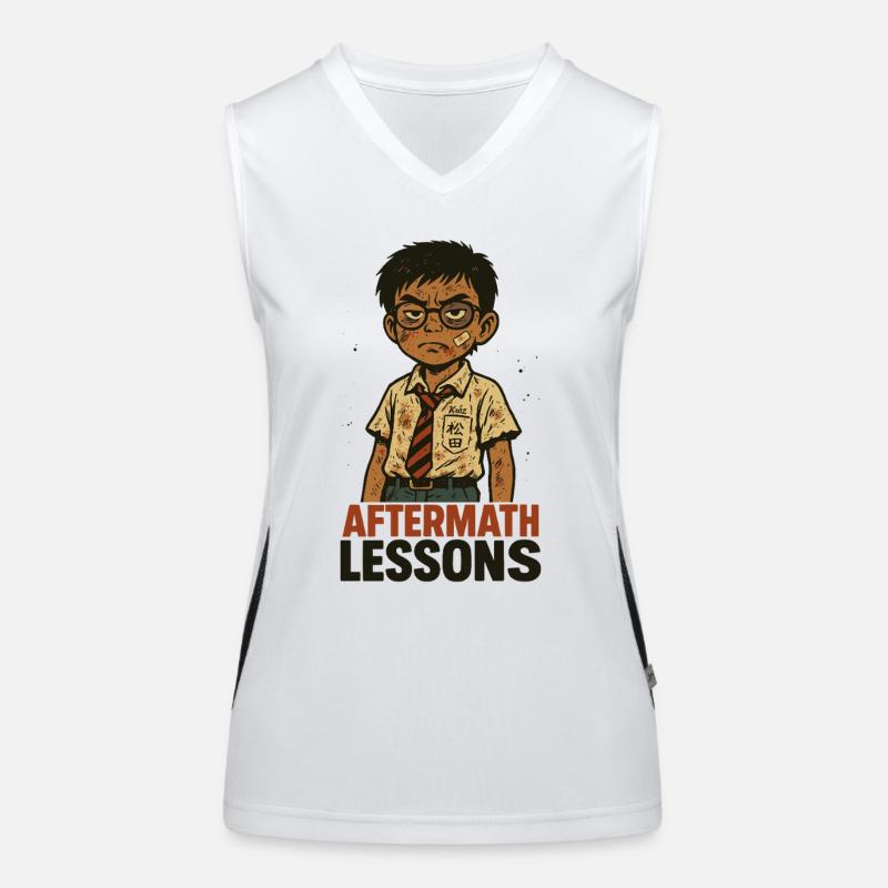 junge mit brille und schmutzigem hemd Funktionelles Kontrast-Tank Top für Frauen