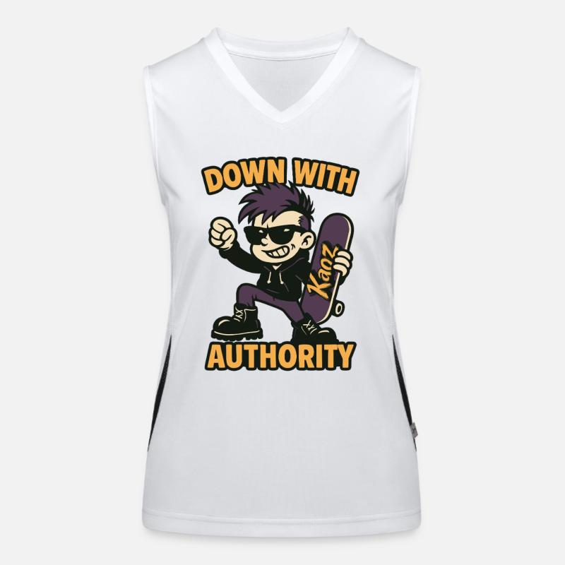 Comic Skatepunk with Sunglasses Women's Functional Contrast Tank Top