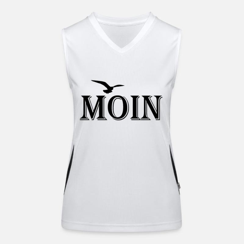 Moin Motiv mit Möwe - Nordsee Funktionelles Kontrast-Tank Top für Frauen