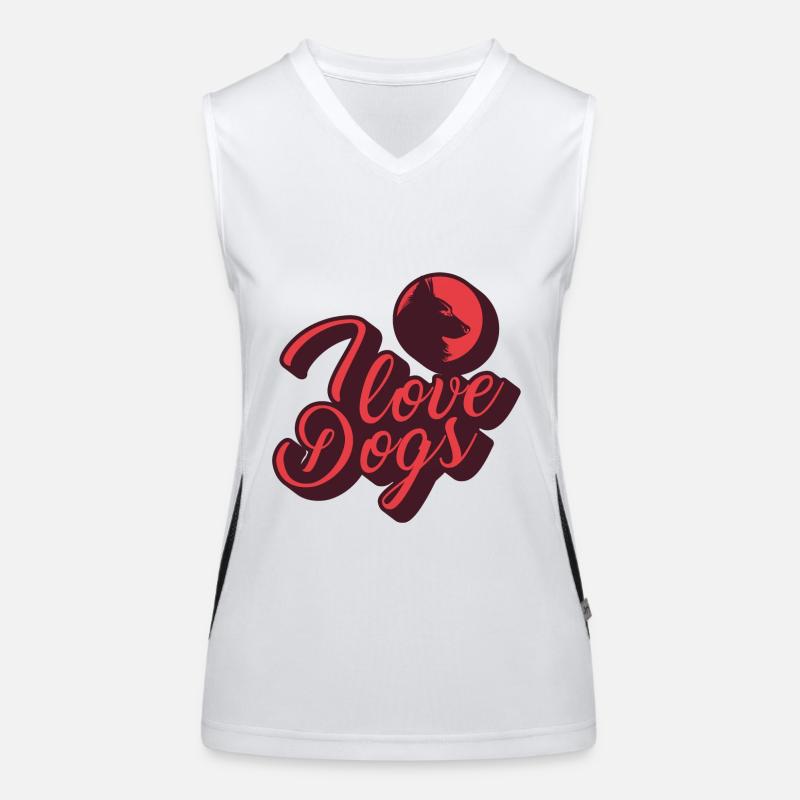 Ich liebe Hunde Funktionelles Kontrast-Tank Top für Frauen