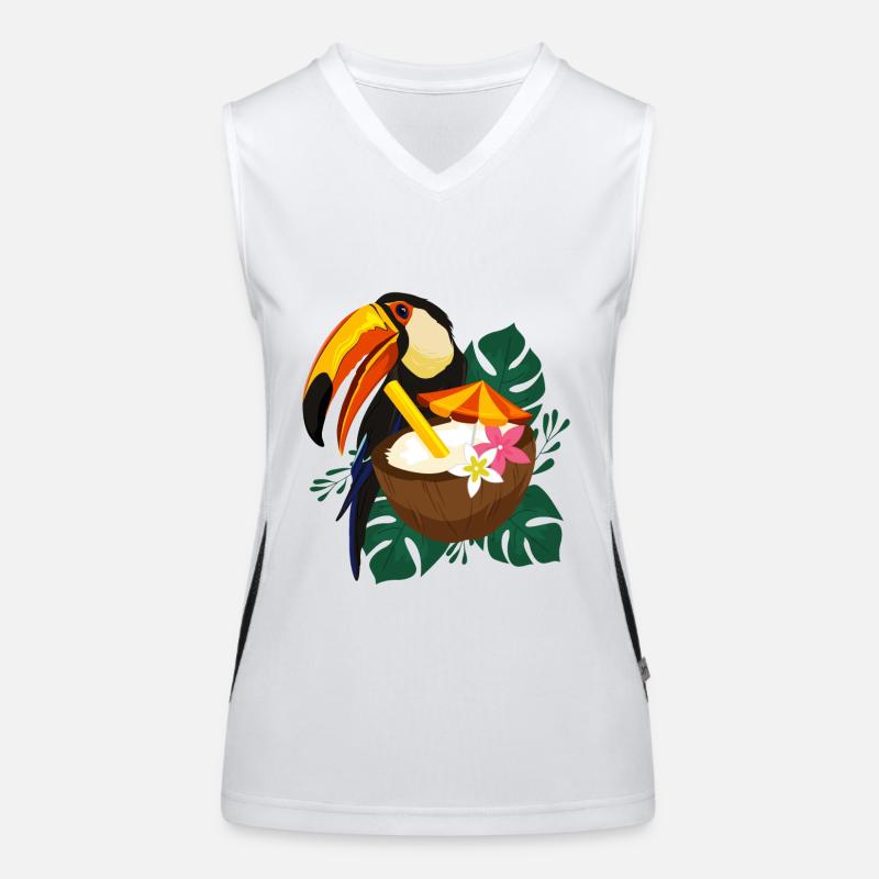 Toucan summer with sun Women's Functional Contrast Tank Top