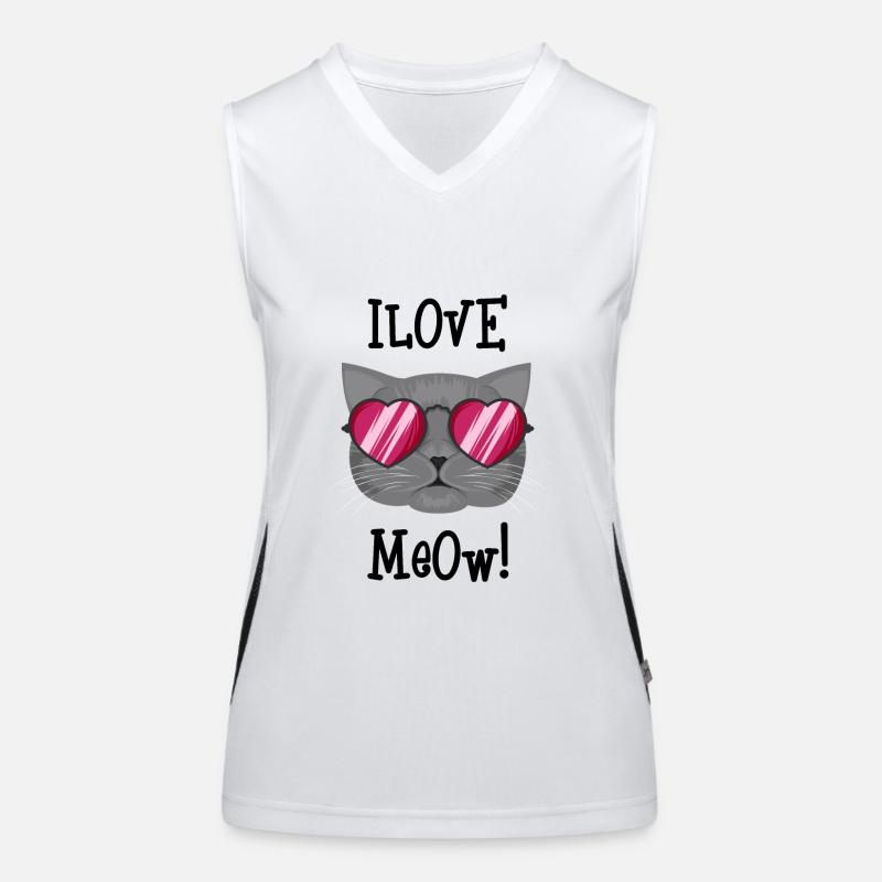 Ich liebe Kätzchen Funktionelles Kontrast-Tank Top für Frauen