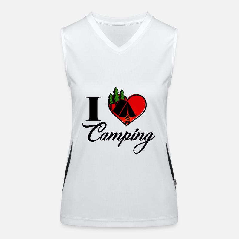 I liebe Camping Zelten Wohnwagen Wohnmobil Funktionelles Kontrast-Tank Top für Frauen