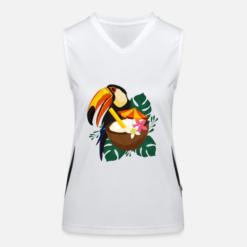 Toucan Summer - poster Women's Functional Contrast Tank Top